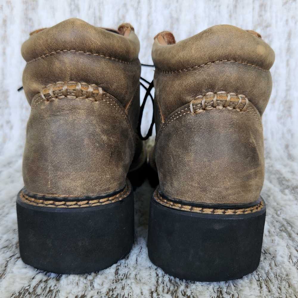 Ariat Brown Leather Lace-Up Boots - Picture 4 of 12